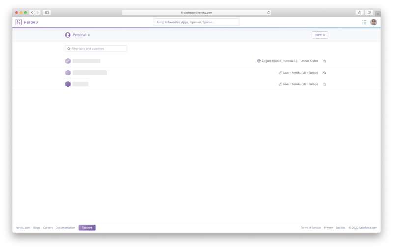 Heroku Dashboard